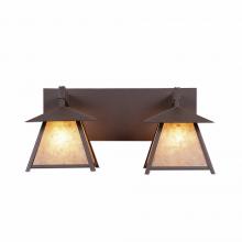  M35279AL-27 - Smoky Mountain Double Bath Vanity Light - Northrim - Almond Mica Shade - Rustic Brown Finish