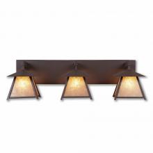  M35301AL-27 - Smoky Mountain Triple Bath Vanity Light Extra Small - Rustic Plain - Almond Mica Shade