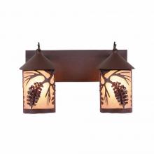  M38240AL-27 - Cascade Double Bath Vanity Light - Spruce Cone - Almond Mica Shade - Rustic Brown Finish