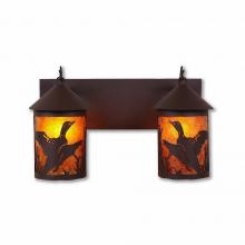  M38264AM-27 - Cascade Double Bath Vanity Light - Loon - Amber Mica Shade - Rustic Brown Finish