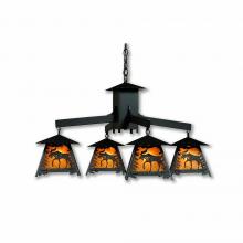  M41427AM-97 - Smoky Mountain 4 Light Chandelier - Mountain Moose - Amber Mica Shade - Black Iron Finish