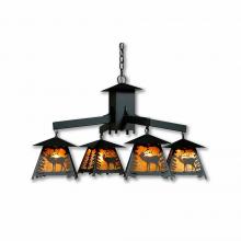  M41433AM-97 - Smoky Mountain 4 Light Chandelier - Mountain Elk - Amber Mica Shade - Black Iron Finish