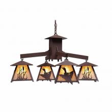  M41464AL-27 - Smoky Mountain 4 Light Chandelier - Loon - Almond Mica Shade - Rustic Brown Finish