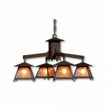  M41479AL-27 - Smoky Mountain 4 Light Chandelier - Northrim - Almond Mica Shade - Rustic Brown Finish