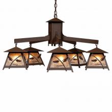  M41520AL-27 - Smoky Mountain 5 Light Chandelier - Pine Cone - Almond Mica Shade - Rustic Brown Finish