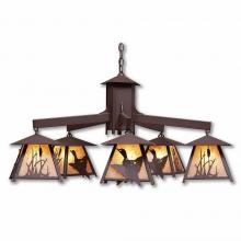  M41564AL-27 - Smoky Mountain 5 Light Chandelier - Loon - Almond Mica Shade - Rustic Brown Finish