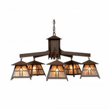  M41573AL-27 - Smoky Mountain 5 Light Chandelier - Westhill - Almond Mica Shade - Rustic Brown Finish