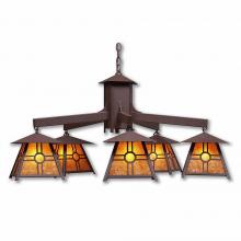  M41574AM-27 - Smoky Mountain 5 Light Chandelier - Southview - Amber Mica Shade - Rustic Brown Finish