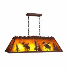  M45422AM-27 - Rocky Mountain Billiard Light Small - Alaska Moose - Amber Mica Shade - Rustic Brown Finish