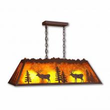  M45423AM-27 - Rocky Mountain Billiard Light Small - Valley Elk - Amber Mica Shade - Rustic Brown Finish