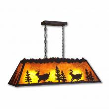  M45430AM-97 - Rocky Mountain Billiard Light Small - Mountain Deer - Amber Mica Shade - Black Iron Finish