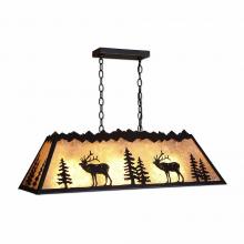  M45433AL-97 - Rocky Mountain Billiard Light Small - Mountain Elk - Almond Mica Shade - Black Iron Finish