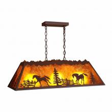  M45435AM-27 - Rocky Mountain Billiard Light Small - Mountain Horse - Amber Mica Shade - Rustic Brown Finish