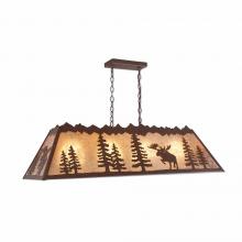  M45522AL-27 - Rocky Mountain Billiard Light Large - Alaska Moose - Almond Mica Shade - Rustic Brown Finish