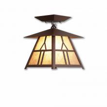  M47573AL-27 - Smoky Mountain Close-to-Ceiling Small - Westhill - Almond Mica Shade - Rustic Brown Finish