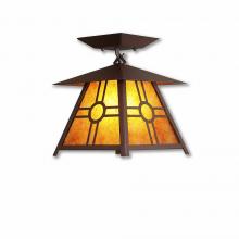  M47574AM-27 - Smoky Mountain Close-to-Ceiling Small - Southview - Amber Mica Shade - Rustic Brown Finish