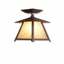  M47579AL-27 - Smoky Mountain Close-to-Ceiling Small - Northrim - Almond Mica Shade - Rustic Brown Finish