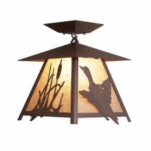  M47664AL-27 - Smoky Mountain Close-to-Ceiling Large - Loon - Almond Mica Shade - Rustic Brown Finish