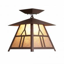  M47673AL-27 - Smoky Mountain Close-to-Ceiling Large - Westhill - Almond Mica Shade - Rustic Brown Finish