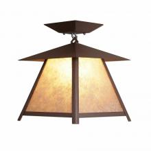  M47679AL-27 - Smoky Mountain Close-to-Ceiling Large - Northrim - Almond Mica Shade - Rustic Brown Finish