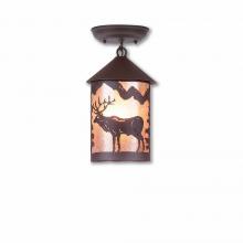  M48423AL-27 - Cascade Close-to-Ceiling Small - Valley Elk - Almond Mica Shade - Rustic Brown Finish