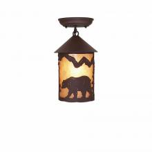  M48425AL-27 - Cascade Close-to-Ceiling Small - Mountain Bear - Almond Mica Shade - Rustic Brown Finish