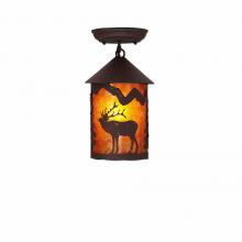  M48433AM-27 - Cascade Close-to-Ceiling Small - Mountain Elk - Amber Mica Shade - Rustic Brown Finish