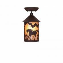  M48435AL-27 - Cascade Close-to-Ceiling Small - Mountain Horse - Almond Mica Shade - Rustic Brown Finish