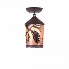  M48440AL-27 - Cascade Close-to-Ceiling Small - Spruce Cone - Almond Mica Shade - Rustic Brown Finish