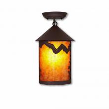  M48501AM-27 - Cascade Close-to-Ceiling Medium - Rustic Plain - Amber Mica Shade - Rustic Brown Finish