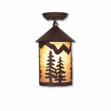  M48514AL-27 - Cascade Close-to-Ceiling Medium - Spruce Tree - Almond Mica Shade - Rustic Brown Finish