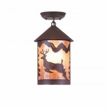  M48521AL-27 - Cascade Close-to-Ceiling Medium - Valley Deer - Almond Mica Shade - Rustic Brown Finish