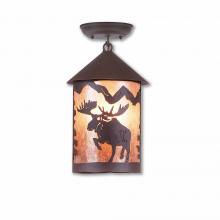  M48522AL-27 - Cascade Close-to-Ceiling Medium - Alaska Moose - Almond Mica Shade - Rustic Brown Finish