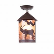  M48523AL-27 - Cascade Close-to-Ceiling Medium - Valley Elk - Almond Mica Shade - Rustic Brown Finish