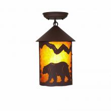  M48525AM-27 - Cascade Close-to-Ceiling Medium - Mountain Bear - Amber Mica Shade - Rustic Brown Finish