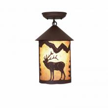  M48533AL-27 - Cascade Close-to-Ceiling Medium - Mountain Elk - Almond Mica Shade - Rustic Brown Finish