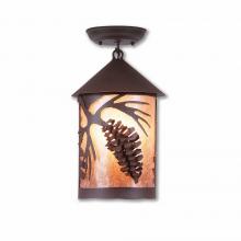  M48540AL-27 - Cascade Close-to-Ceiling Medium - Spruce Cone - Almond Mica Shade - Rustic Brown Finish