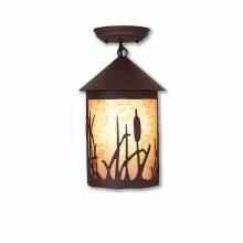  M48565AL-27 - Cascade Close-to-Ceiling Medium - Cattails - Almond Mica Shade - Rustic Brown Finish