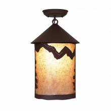  M48601AL-27 - Cascade Close-to-Ceiling Large - Rustic Plain - Almond Mica Shade - Rustic Brown Finish