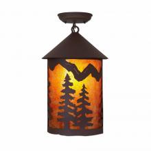  M48614AM-27 - Cascade Close-to-Ceiling Large - Spruce Tree - Amber Mica Shade - Rustic Brown Finish