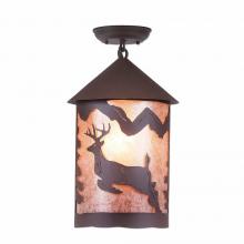  M48621AL-27 - Cascade Close-to-Ceiling Large - Valley Deer - Almond Mica Shade - Rustic Brown Finish