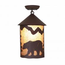  M48625AL-27 - Cascade Close-to-Ceiling Large - Mountain Bear - Almond Mica Shade - Rustic Brown Finish