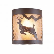  M49121AL-27 - Kincaid Ceiling Light - Valley Deer - Almond Mica Shade - Rustic Brown Finish