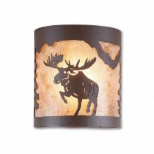  M49122AL-27 - Kincaid Ceiling Light - Alaska Moose - Almond Mica Shade - Rustic Brown Finish