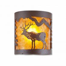  M49123AM-27 - Kincaid Ceiling Light - Valley Elk - Amber Mica Shade - Rustic Brown Finish