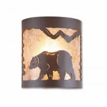  M49125AL-27 - Kincaid Ceiling Light - Mountain Bear - Almond Mica Shade - Rustic Brown Finish