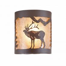  M49133AL-27 - Kincaid Ceiling Light - Mountain Elk - Almond Mica Shade - Rustic Brown Finish