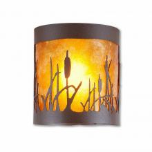  M49165AM-27 - Kincaid Ceiling Light - Cattails - Amber Mica Shade - Rustic Brown Finish