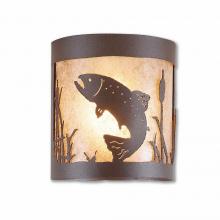  M49181AL-27 - Kincaid Ceiling Light - Trout - Almond Mica Shade - Rustic Brown Finish