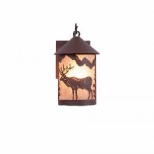 Avalanche Ranch Lighting M51423AL-27 - Cascade Lantern Sconce Mica Small - Valley Elk - Almond Mica Shade - Rustic Brown Finish